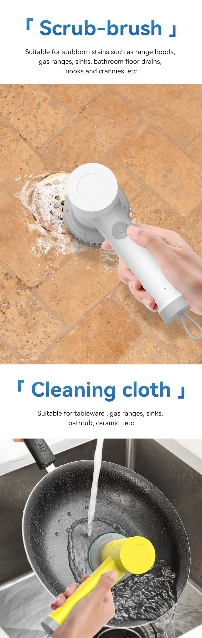 Xiaomi Wireless Electric Cleaning Brush Housework Kitchen Dishwashing Brush Bathtub Tile Professional Cleaning Brush