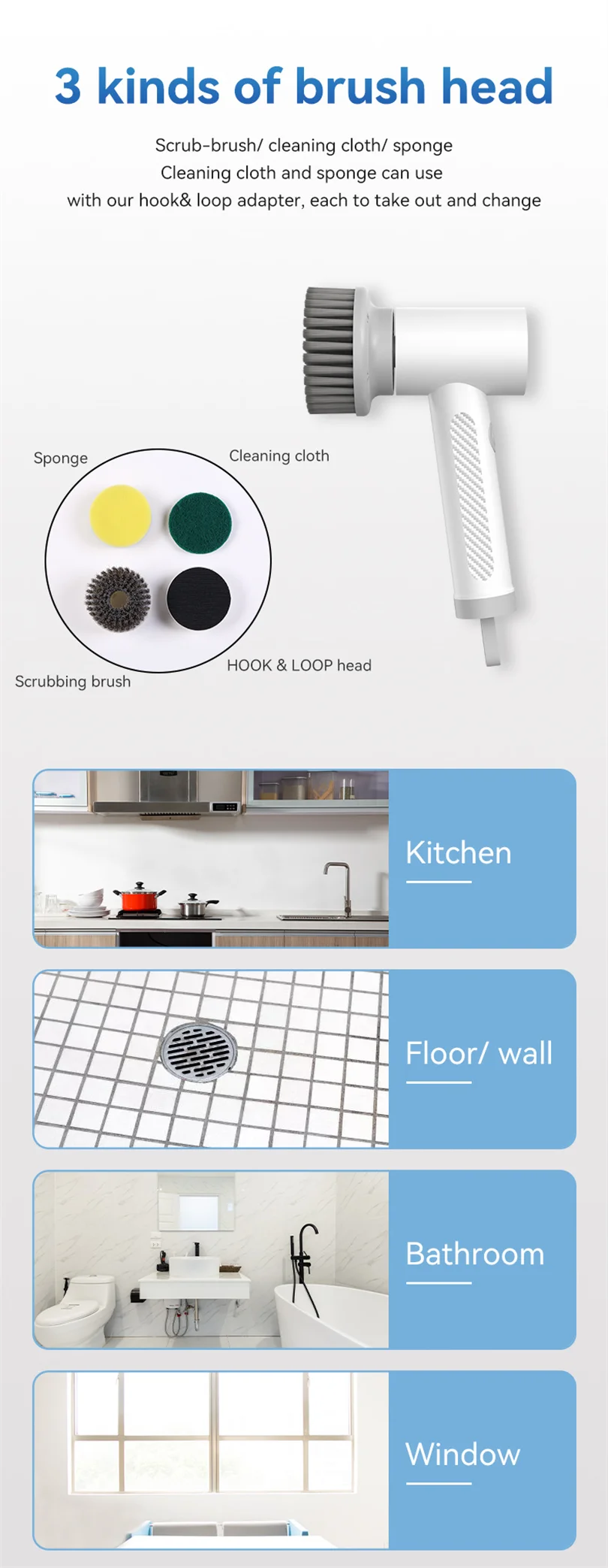 Xiaomi Wireless Electric Cleaning Brush Housework Kitchen Dishwashing Brush Bathtub Tile Professional Cleaning Brush